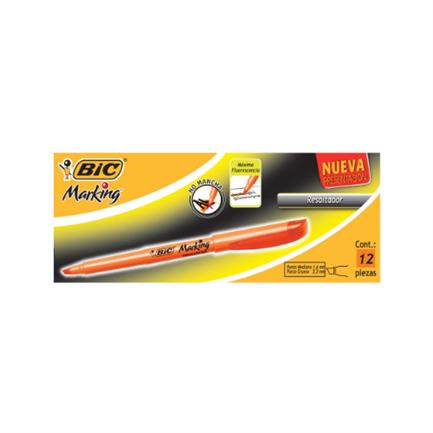 Resaltador bic brite liner refresh naranja c/12