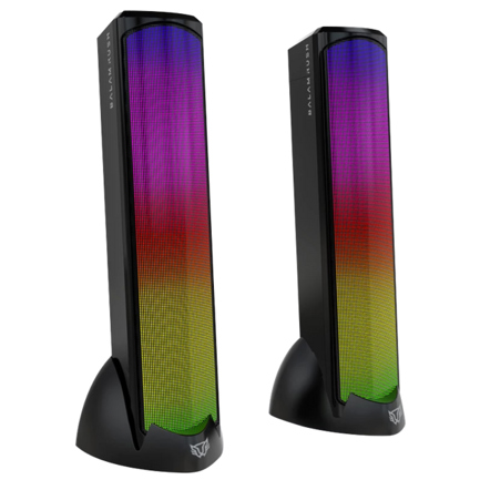 Bocinas Balam Rush Gamer Glimm Tower BG575 Inalambricas Bluetooth 50 10 W 20 Canales Iluminacion RGB Nova Negro