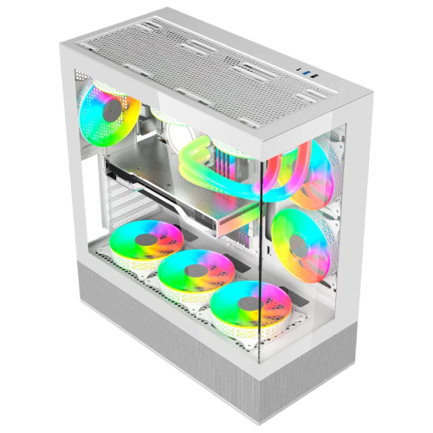 Gabinete Gamer Balam Rush Media Torre Tank Super 9200 TB Max MB ATX USB C 3.1/xUSB 3.0/USB 2.0 ARGB Blanco 5