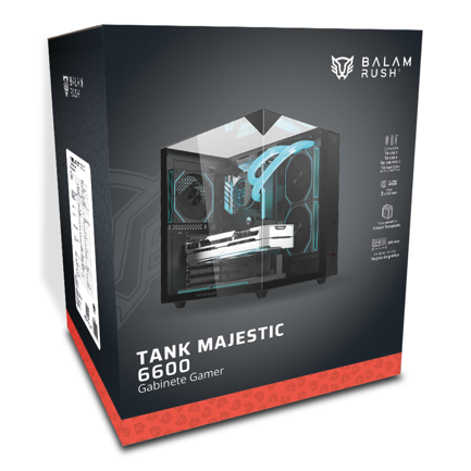 Gabinete Gamer Balam Rush Media Torre Tank Majestic 6600 Legend Negro 5