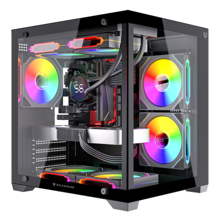 Gabinete Gamer Balam Rush Mini Torre Tank Glow Max 3900 Balam Rush Negro