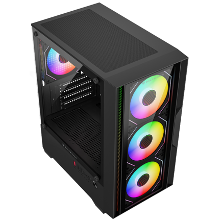 Gabinete Gamer Balam Rush Compact Mini Torre Nitrox Edge Pro Crystal 4900C Negro 4