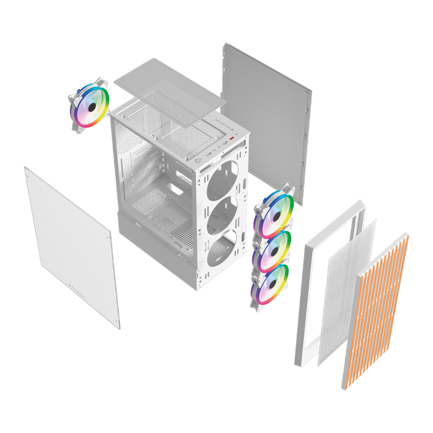 Gabinete Gamer Balam RushCompact Media Torre Dragonfly Wood GM580 Balam Rush / Blanco 2