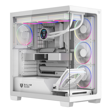 Gabinete BALAMRUSH TANK POLAR 7900 Mid-Tower ATX-Micro-ATX/ITX USB 2.0 3.0 Incluye 5 Ventiladores Sin Fuente White