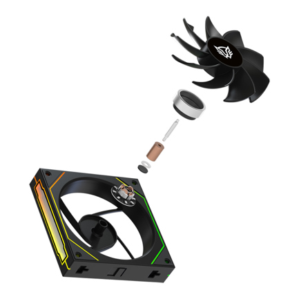 Kit 3 Ventiladores Balam Rush PC Eolox Link-R EXL95R 120mm Daisy-Chain Aspas Inversas PWM RGB Legend Negro