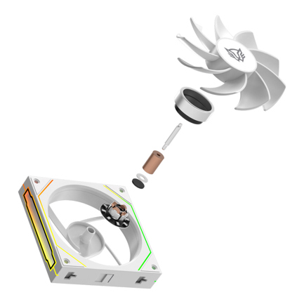 Kit 3 Ventiladores Balam Rush PC Eolox Link-R EXL95R 120mm Daisy-Chain Aspas Inversas PWM RGB Legend Blanco