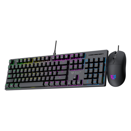 Combo Gamer Balam Rush Fusion Vanguard CKG690 Teclado Mecánico 104 Teclas Mouse 6D 7200 DPI Backlight Azender Negro