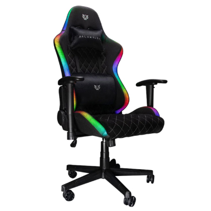 Silla Gamer Balam Rush Ergonomica Lightning RGB Mediana Tela Reclinable Soporta hasta 150 Kg Ajuste 2D Negro