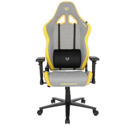 Silla Gamer Balam Rush Ergonomica Thunder Comp XL Soporta hasta 150 Kgs 4D Cojines de Memory Gris-Amarillo