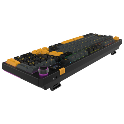 Teclado Gamer Balam Rush Defeat Level GK3 LED RGB KTT Cream Yellow Pro Mecánico Inalambrico Negro 2