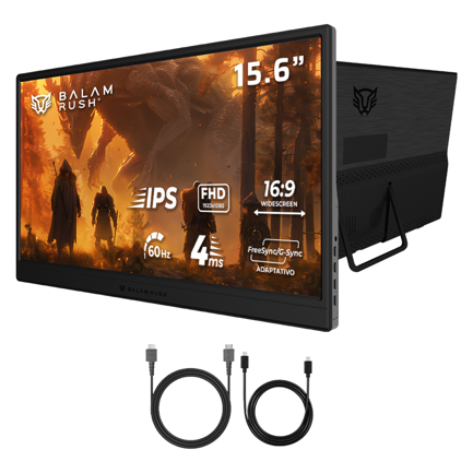 Monitor Balam Rush Portatil 15.6 Nomad Nm15d 4ms 60hz Full HD IPS LED HDMI USB-C Negro 4
