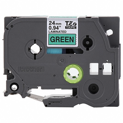 Cinta de Etiquetas Laminada Brother TZE751 P-touch con texto en negro sobre fondo verde