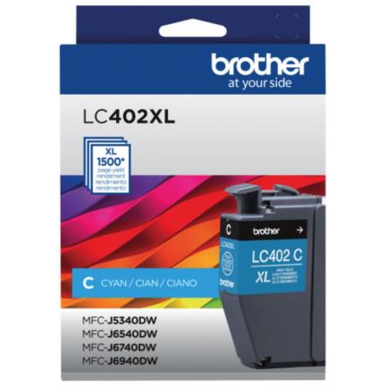 Tinta Brother LC402XL Súper Alto Rendimiento Hasta 1500 Páginas Color Cian 2