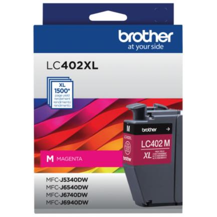Tinta Brother LC402XL Súper Alto Rendimiento Hasta 1500 Páginas Color Magenta 2
