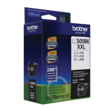Tinta Brother LC509BK Súper Alto Rendimiento Hasta 2400 Páginas Color Negro