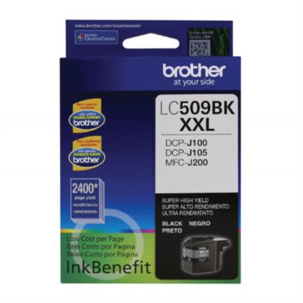 Tinta Brother LC509BK Súper Alto Rendimiento Hasta 2400 Páginas Color Negro 4