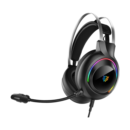 Audífonos Gamer Acteck Hesix II HS688 Alámbricos Over Ear Bocinas 50mm Mic Fijo Azender Negro