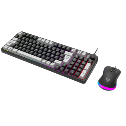 Kit Teclado y Mouse Gamer Acteck Alámbrico 2 en 1 Squad Conquest KG515 USB2.0 Mouse Óptico 7200DPI Azender Negro