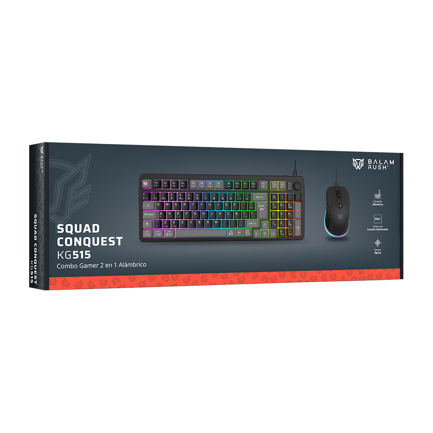 Kit Teclado y Mouse Gamer Acteck Alámbrico 2 en 1 Squad Conquest KG515 USB2.0 Mouse Óptico 7200DPI Azender Negro 4