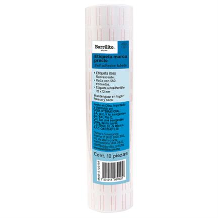 Etiqueta blanca barrilito precio 22x12mm rollo c/550 etiquetas