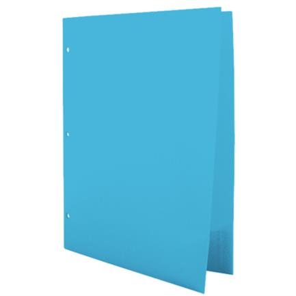 Folder barrilito plástico carta c/solapa color azul c/12 pzas