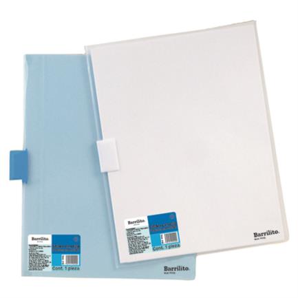 Folder barrilito plástico carta c/12 pzas