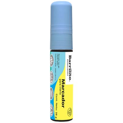 Marcador barrilito para vidrio grande 28 gr color azul neón c/10 pzas