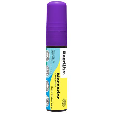 Marcador barrilito para vidrio grande 28 gr color morado neón c/10 pzas