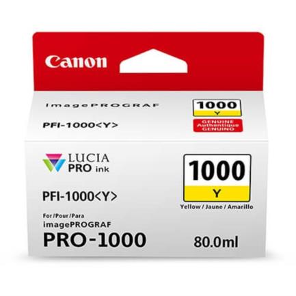 Tinta canon amarillo pfi-1000 y 80ml