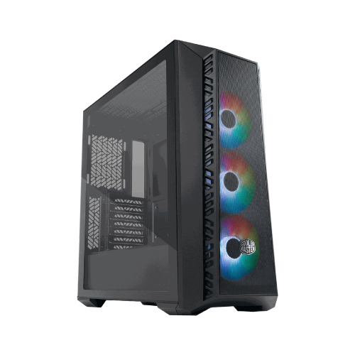 Gabinete Gamer Cooler Master MasterBox 520 Mesh Media Torre ITX mATX ATX SSI CEB EATX 3xFan ARGB Cristal Templado Negro