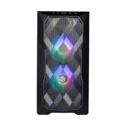 Gabinete cooler master td300 mesh argb mini torre mini itx/micro atx 2xventiladores cristal templado color negro