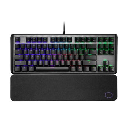 Teclado cooler master ck530 v2 gaming mecánico rgb reposamuñecas color negro