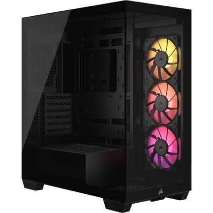 Gabinete Corsair (CC-9011280-WW) Icue Link 3500X RGB Negro Cristal Templado Torre Mediana Sin Fuente
