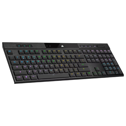 Teclado Mecánico Corsair (CH-913A01U-NA) K100 Air Inalámbrico Cherry MX Ultradelgado RGB Negro