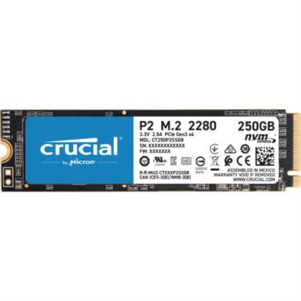 Unidad de estado sólido crucial p2 250gb m.2 pcie nvme 3d nand