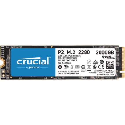 Unidad de estado sólido crucial p2 2tb m.2 pcie nvme 3d nand