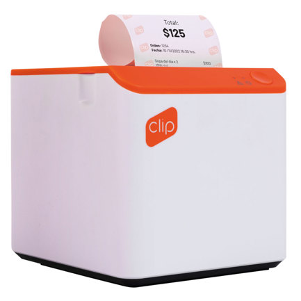 Impresora Térmica Clip con Conexión Bluetooth Portátil Compatible con POS Blanco-Naranja 2
