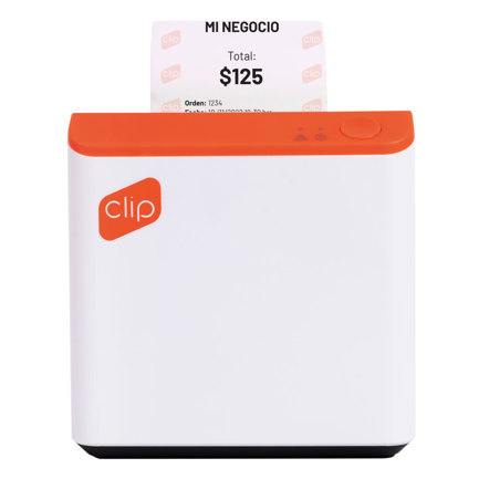 Impresora Térmica Clip con Conexión Bluetooth Portátil Compatible con POS Blanco-Naranja 3