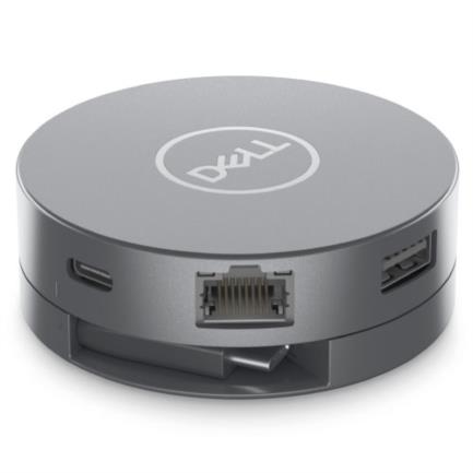 Adaptador Dell 6 en 1 USB-C USB/HDMI/DP/RJ45 8W Color Plata