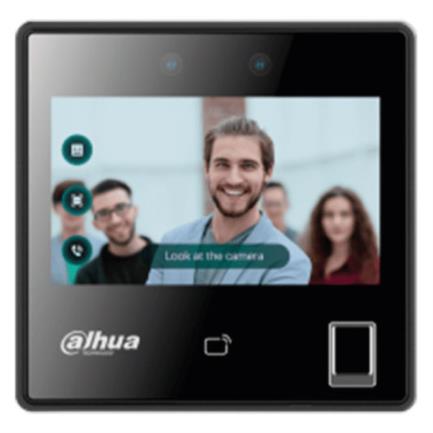 Control de acceso DAHUA con reconocimiento facial / Pantalla touch de 4.3in/ 3000 Rostros/ Rango de Reconocimiento de .3 a 1.5 M/ 5000 Huellas/ 3000 Tarjetas MIFARE/ WiFi/ TCP/IP/ Wiegand y RS485/ P2P / FACT