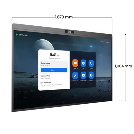 Pantalla interactiva Dten ultra hd 4k led de 75 certificada para zoom rooms y microsoft 2