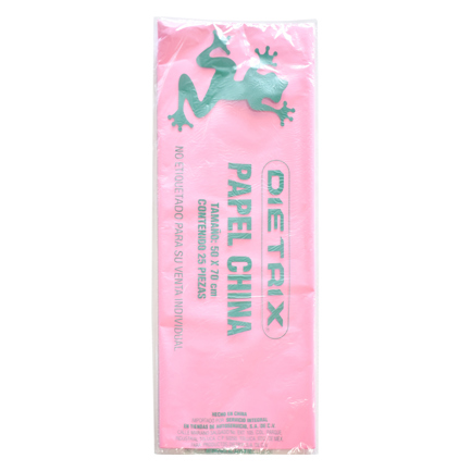 Papel de china Dietrix 50 X 70 cms rosa paquete con 25 hojas