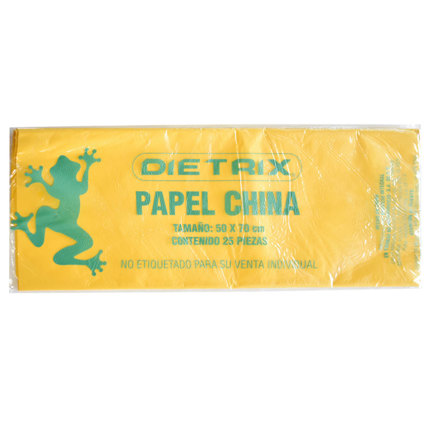 Papel de china Dietrix 50 X 70 cms amarillo paquete con 25 hojas