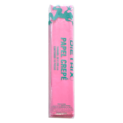 Papel crepe Dietrix 50 X 200 cms rosa paquete con 10 hojas