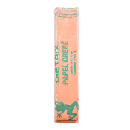 Papel crepe Dietrix 50 X 200 cms durazno paquete con 10 hojas