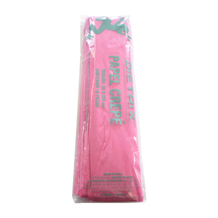 Papel crepe Dietrix 50 X 200 cms rosa mexicano paquete con 10 hojas