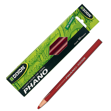 Marcador de Cera Dixon Phano Rojo Caja c/10 piezas 2086 - Baco