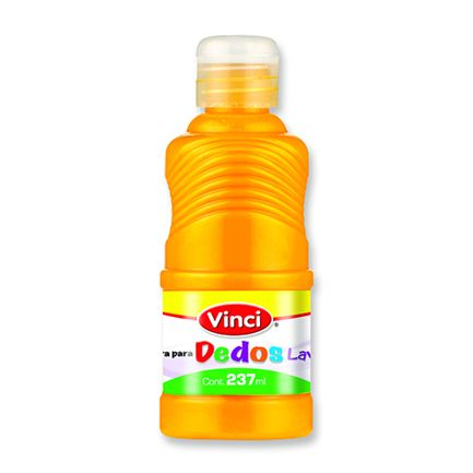 Pintura para dedos lavable vinci 237ml amarillo
