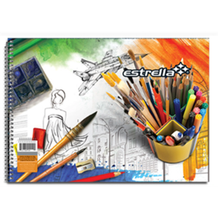 Cuaderno estrella dibujo china estrella c/20 hjs
