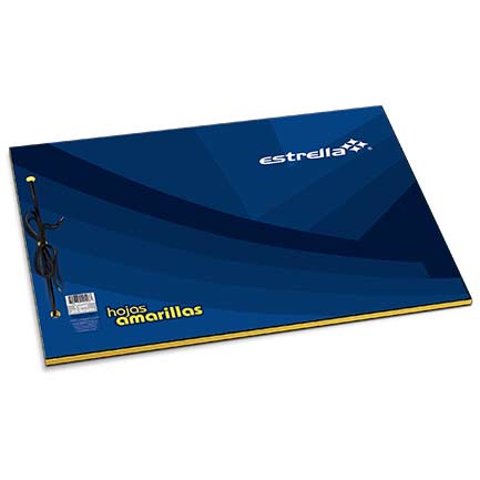 Cuaderno estrella dibujo agujeta amarillo c/20 hjs